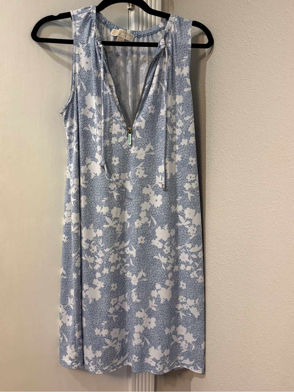 Light Blue & White Floral Sleeveless MK Dress